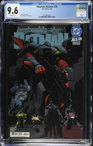 CGC 9.6 Absolute Batman #20 Cover A Nick Dragotta 1st Print