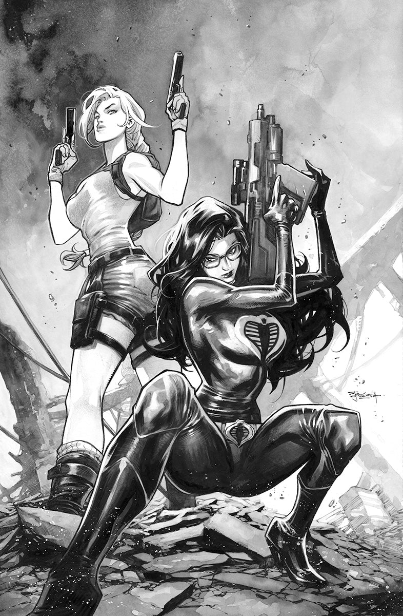 [BLACK & WHITE] GI JOE A REAL AMERICAN HERO TOMB RAIDER #1 STEPHEN SEGOVIA NYCC EXCLUSIVE VIRGIN VAR