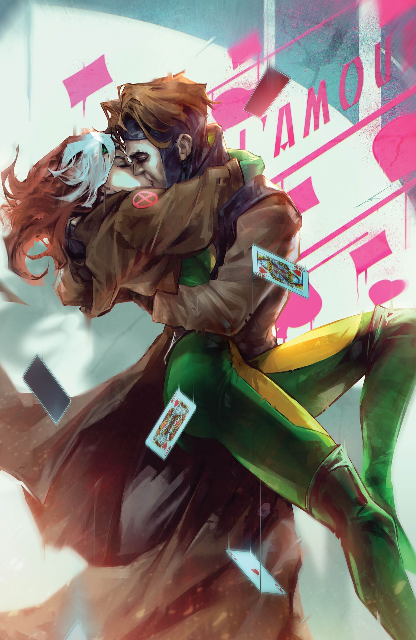 Rogue & Gambit #3 Unknown Comics Ivan Tao Exclusive Virgin Graffiti Wall Var