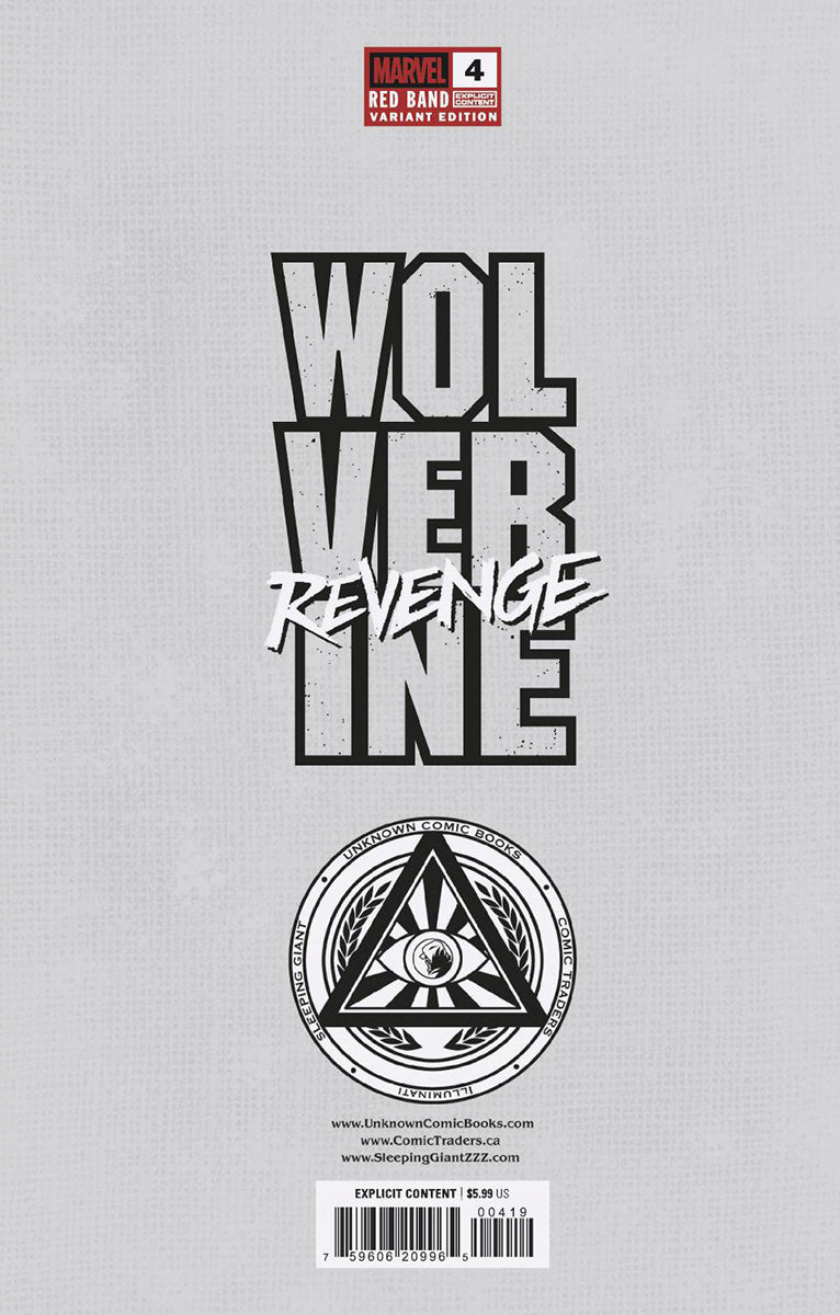 Wolverine: Revenge - Red Band #4 Unknown Comics MICO SUAYAN Connecting Cover Exclusive Virgin Var [Polybagged] Explicit Content