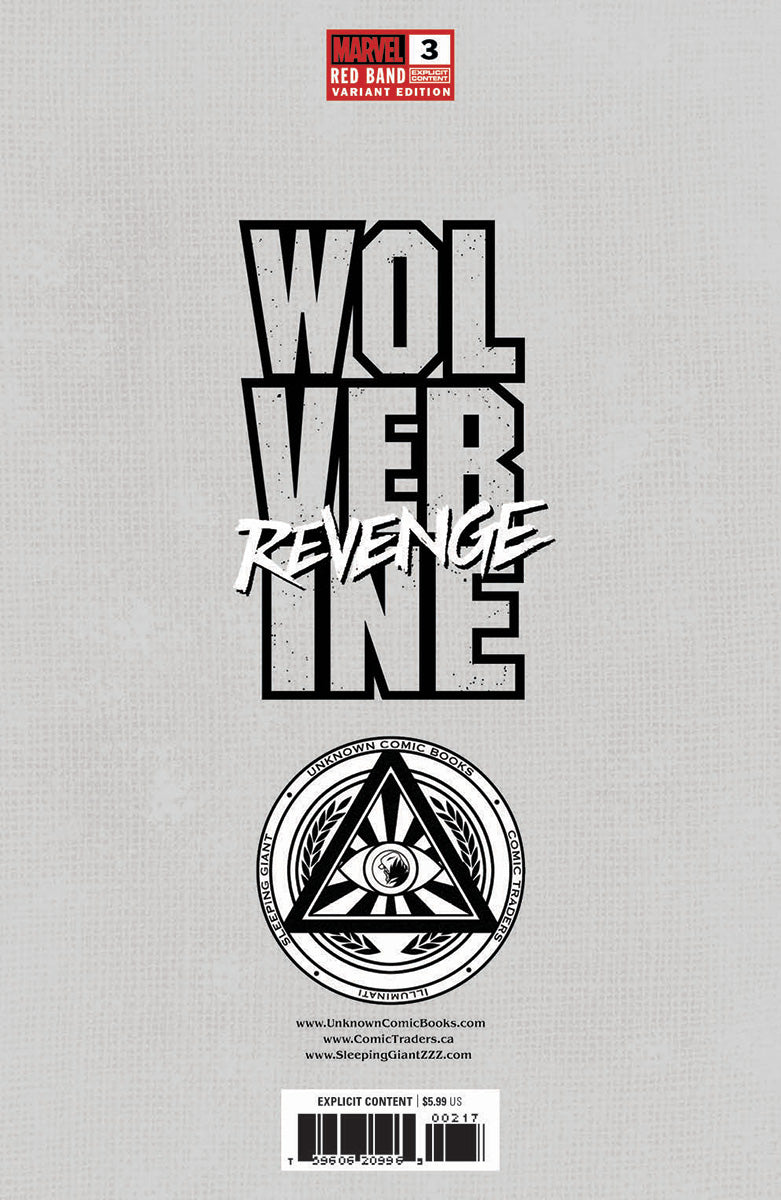 Wolverine Revenge #3 Red Band Unknown Comics Kaare Andrews Connecting Cover Exclusive Var [Polybagged] Explicit Content