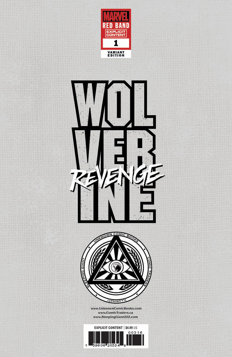 Wolverine: Revenge - Red Band #1 Unknown Comics Puppetter Lee Exclusive Virgin Var [Polybagged] Explicit Content