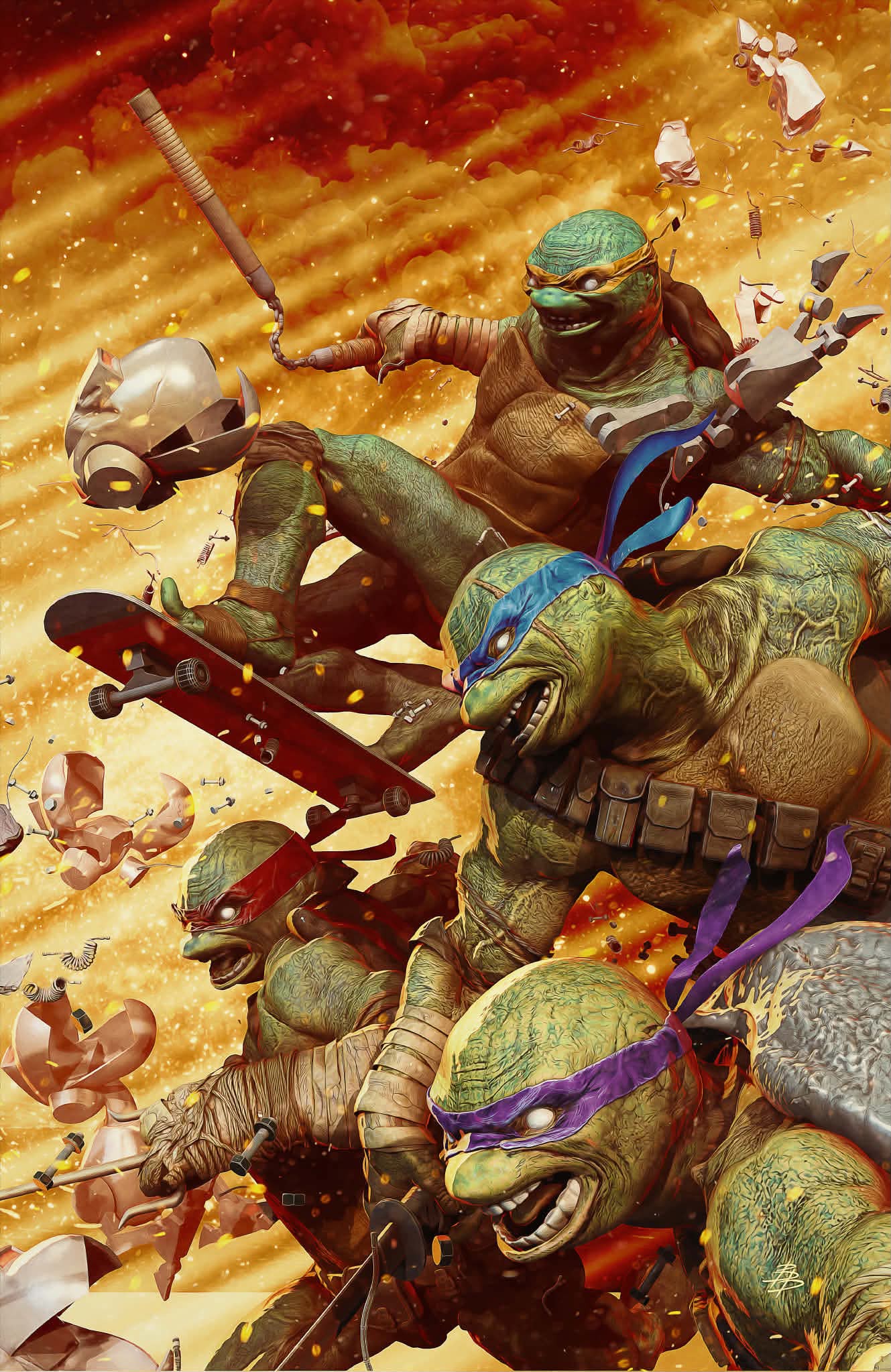 TEENAGE MUTANT NINJA TURTLES #20: 300TH ISSUE SPECIAL BJORN BARENDS EXCLUSIVE YELLOW VIRGIN VAR