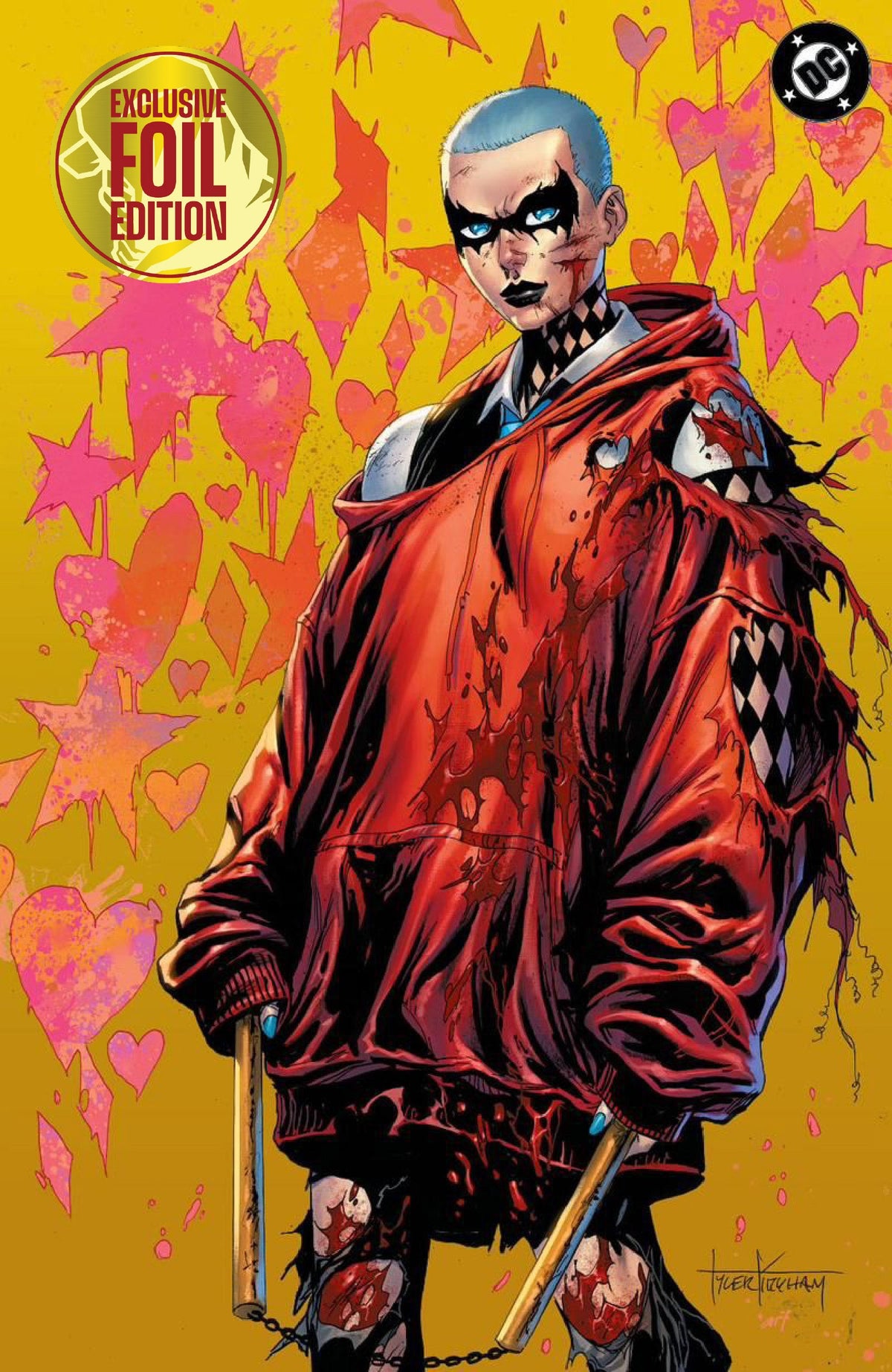 [GOLD FOIL] ABSOLUTE BATMAN #23 TYLER KIRKHAM HARLEY QUINN BATTLE DAMAGED NYCC EXCLUSIVE VIRGIN VAR