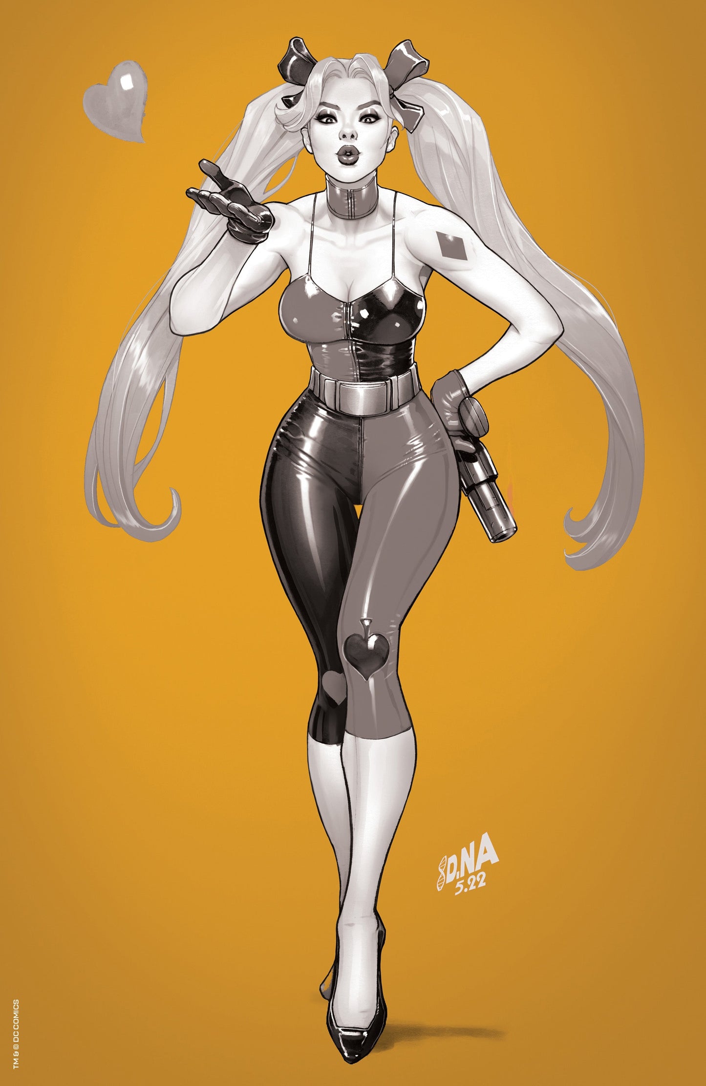 [FOIL] HARLEY QUINN #22 UNKNOWN COMICS DAVID NAKAYAMA GOLD FOIL VIRIGN NYCC 2022 B&W COLOR BLEED VAR