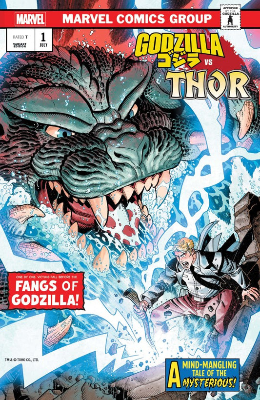 Godzilla vs. Thor #1 Nick Bradshaw Monster Homage