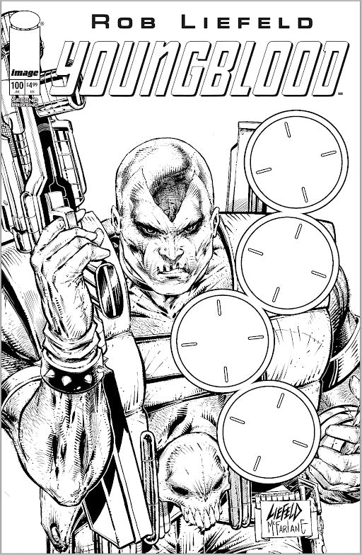 Youngblood #100 2nd Print Rob Liefield B&W Variant