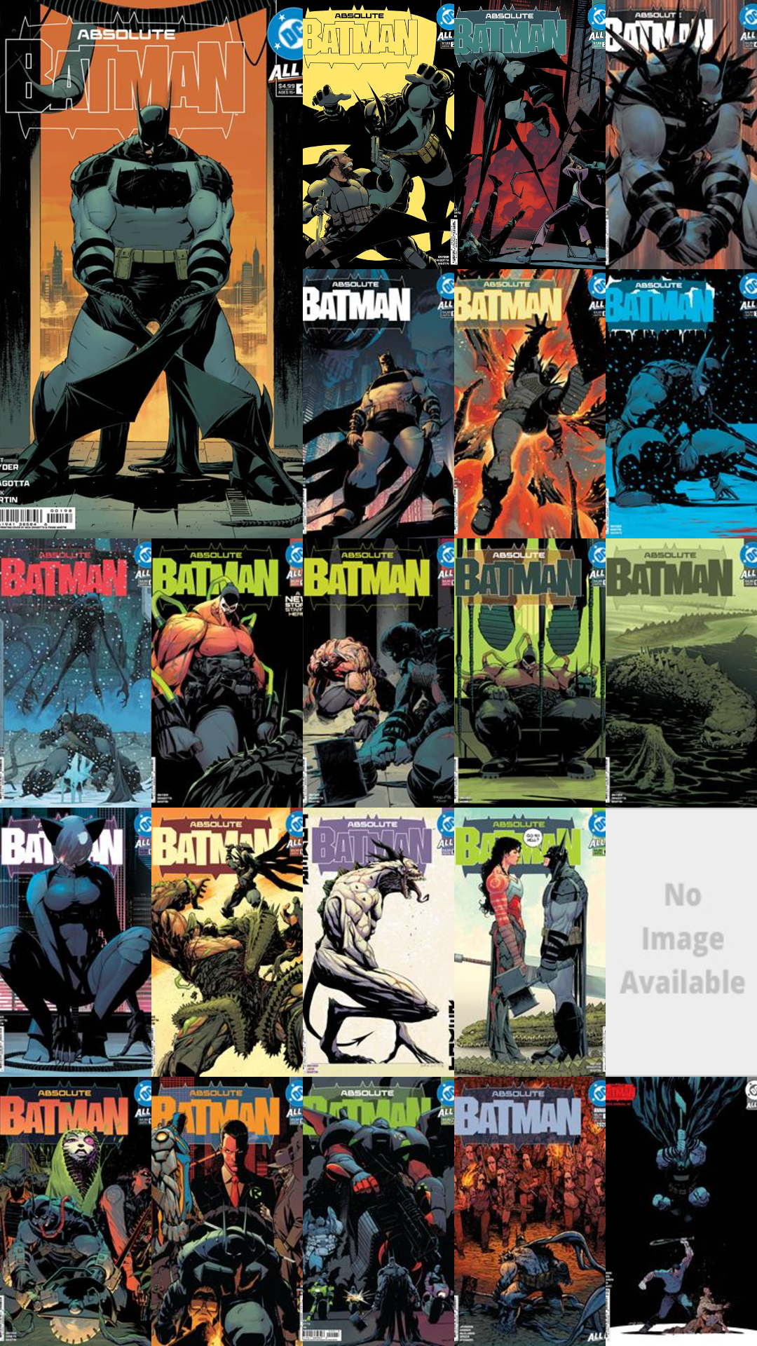 Absolute Batman #1 -20 + Annual New printings Run