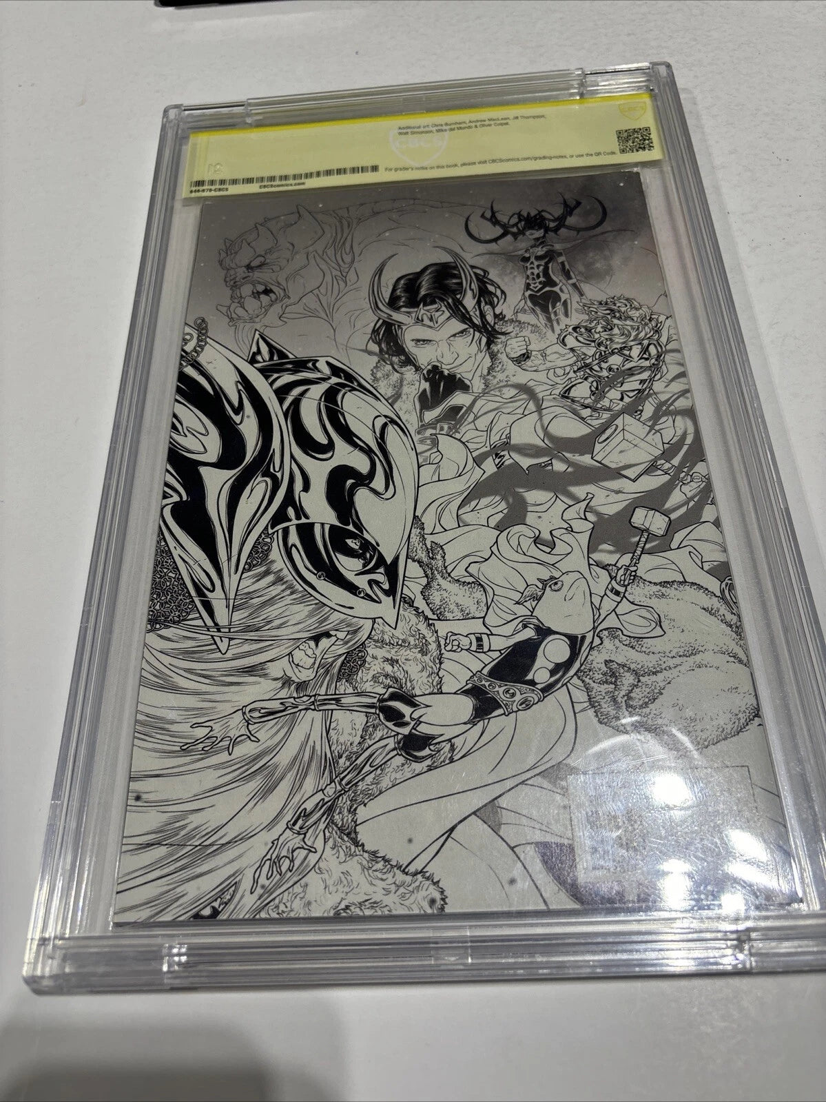 Mighty Thor #700 [1:100] Russel Dauterman B&W Jason Aaron Signed CBCS 9.8