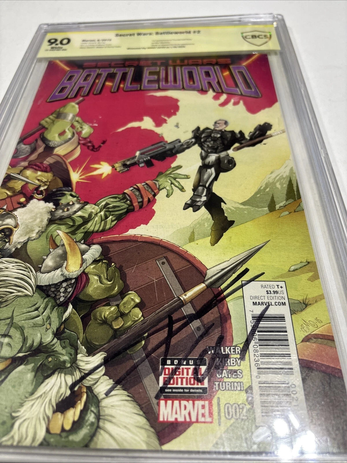 Secret Wars Battleworld #2 Donny Cates Signed CBCS 9.0 Cates 1st Work!