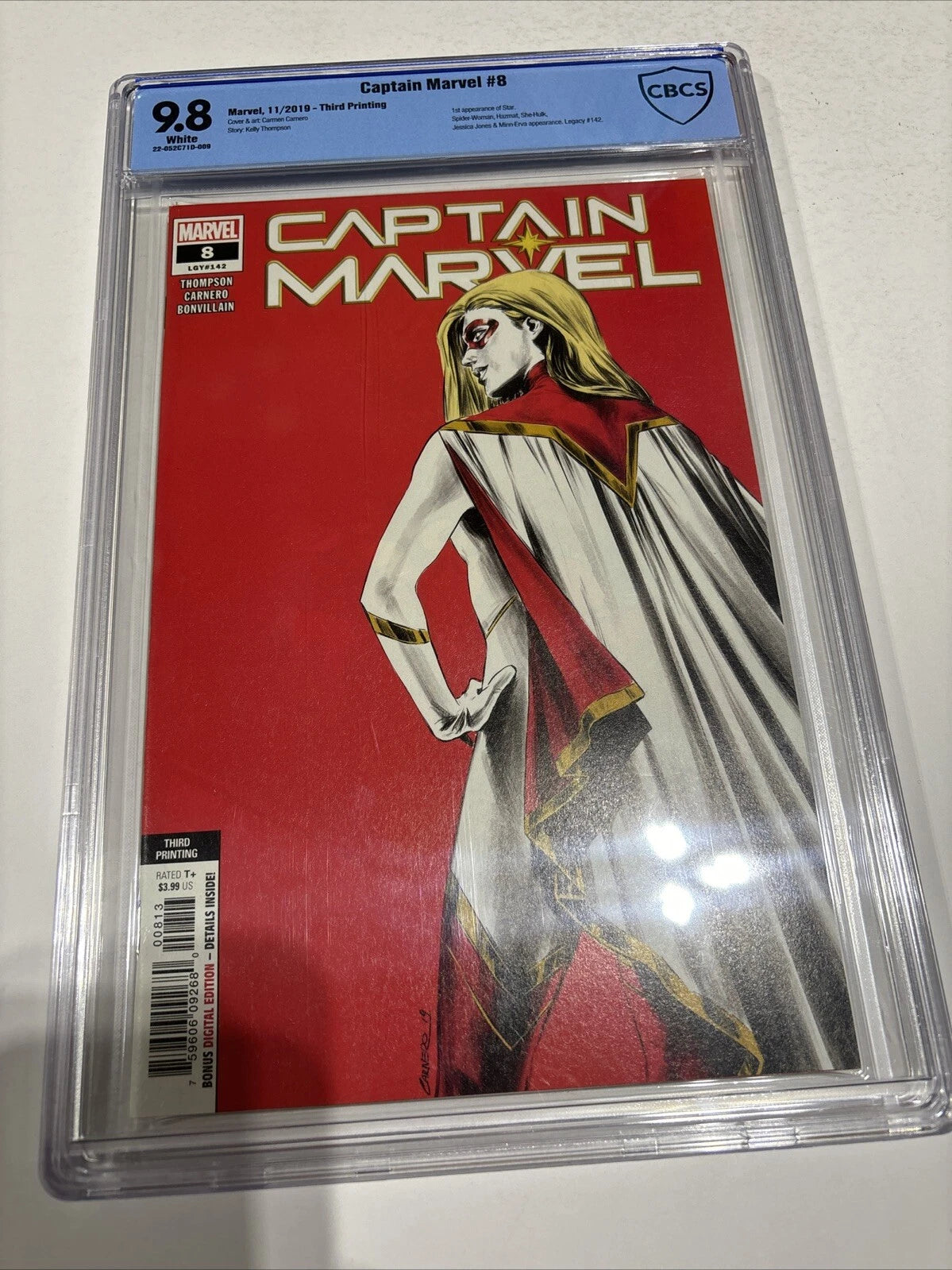 Captain Marvel #8 Carmen Carnero 3rd Print CBCS 9.8